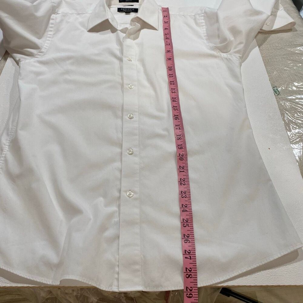 Marquis Signature Slim Fit Dress Shirt 15/15.5 32-33 – White Button Down Men’s L - Picture 4 of 10